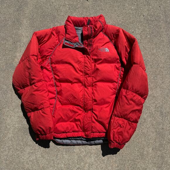 Women's The North Face Red Goose Down Fill Puffer Winter Ski Jacket Sz Small - Picture 1 of 7